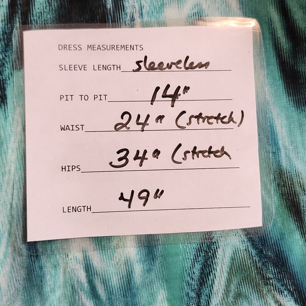 Emerald Tube Top Blue Green Chiffon Flowy Beach Casual Maxi Dress S L - Picture 8 of 8